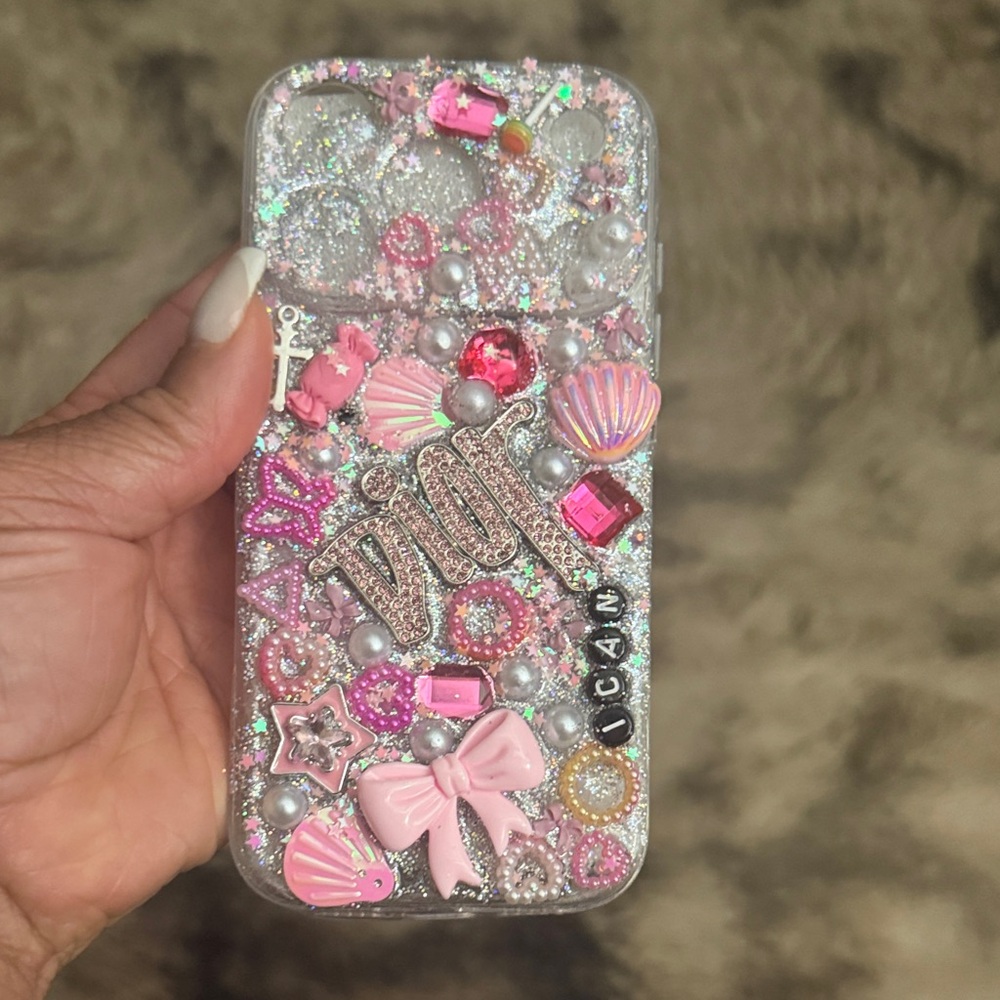 Decorative Pink Glitter Phone Case